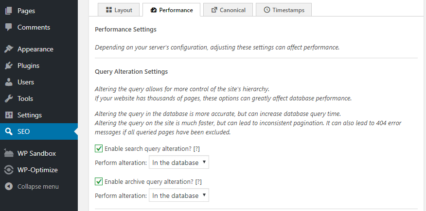 seo-framework-performance-settings